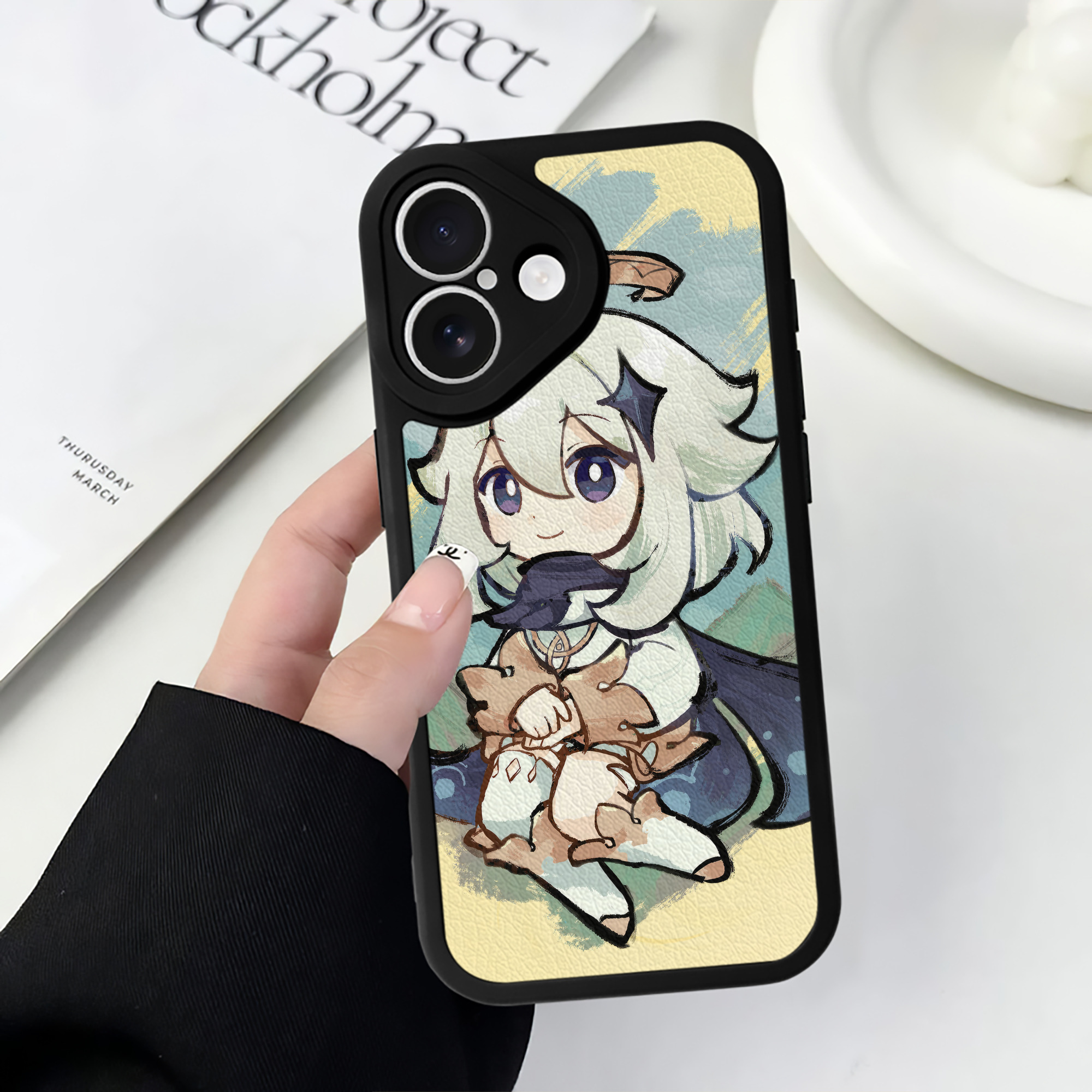 げんし神 genshin 【iPhone 16シリーズ対応】シリコンスマホケース（レザー調） 材質：シリコン